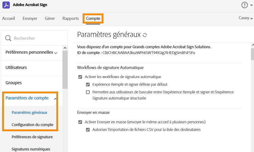 CONFIGURER LES PARAM TRES DU COMPTE visual data 4